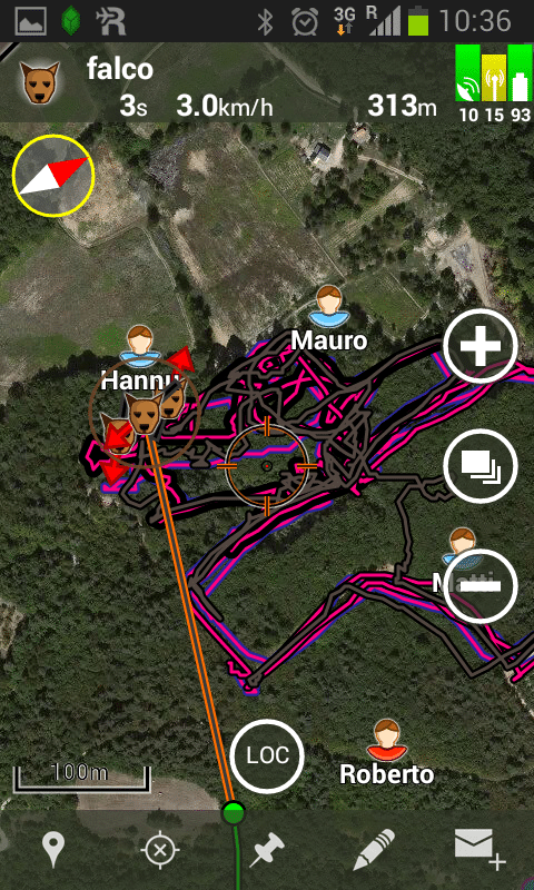 carto satelittes tracker android tracé gps chasse